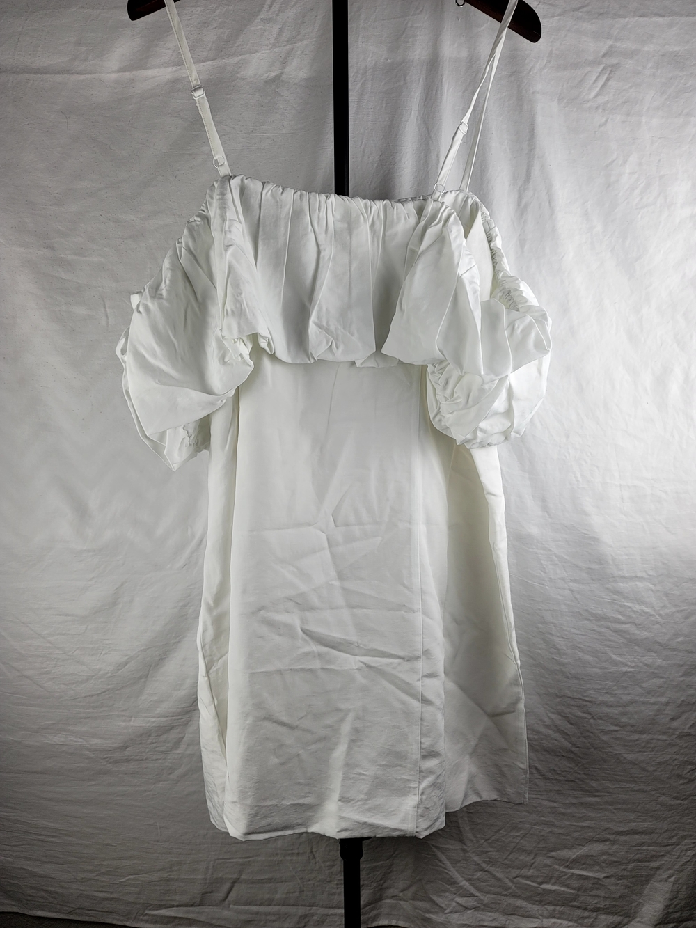 A New Day White Cold Shoulder Puff Sleeve Mini Dress NWT Size 17